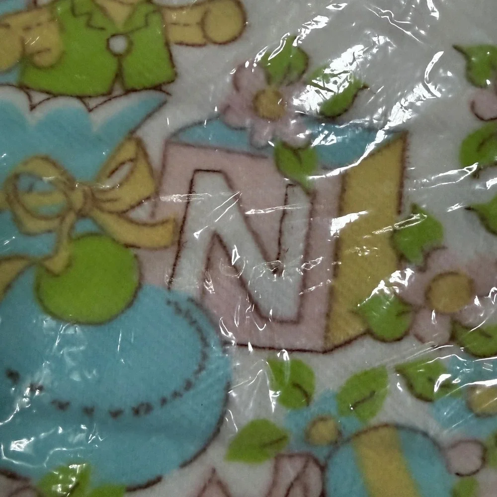 Vintage Nitey Nite Heavyweight Crib Blanket 100% Cotton 36x50 NEW Satin trim